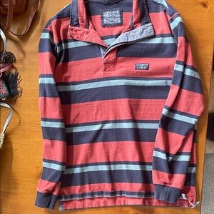 L.L. Bean Men's Striped Shirt - Red and Blue